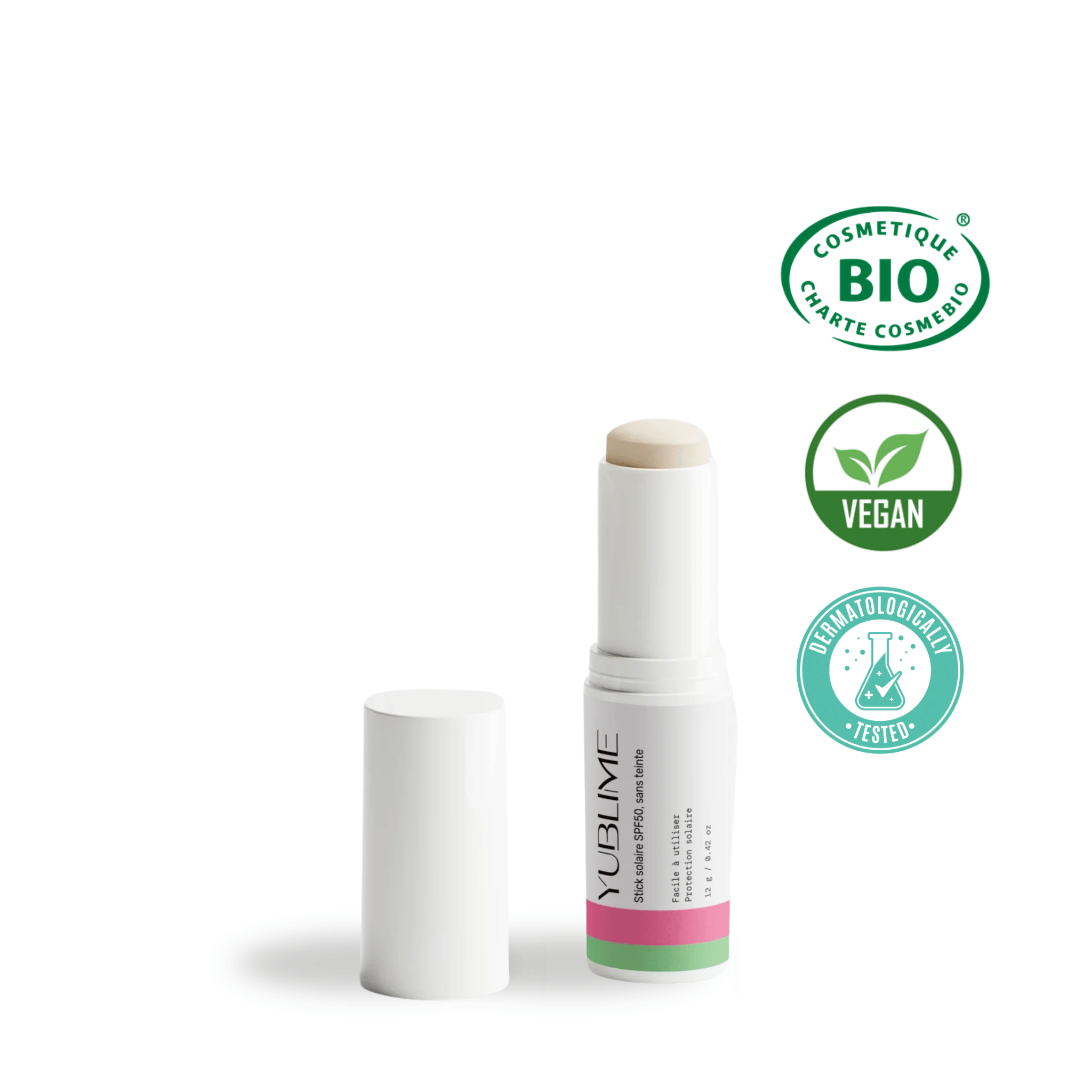 Stick solaire SPF50, sans teinte